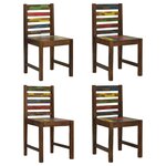 vidaXL Chaises à manger lot de 4 bois de récupération solide