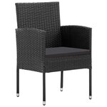 vidaXL Ensemble de Salle à Manger de Jardin de 5 Pièces avec Coussins en Rotin Poly Noir