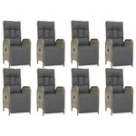 vidaXL Ensemble à manger de jardin 9 Pièces coussins gris résine tressée