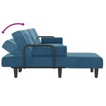 vidaXL Canapé-lit en forme de L bleu 260x140x70 cm velours