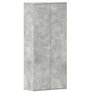 vidaXL Armoire à chaussures gris béton 80x39x180 cm en bois aggloméré