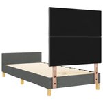 Lit cadre vidaXL Gris foncé 90x200 cm en tissu