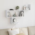 vidaXL Étagère murale blanc 100x15x70 cm bois d'ingénierie