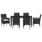 vidaXL Ensemble de salle à manger pour jardin 7 Pièces Noir Poly rotin