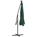 vidaXL Parasol de jardin en porte-à-feux et lumières LED mât en métal