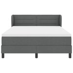 vidaXL Lit à ressorts avec matelas Gris foncé 140 x 200 cm tissu