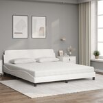 vidaXL Lit avec matelas Dover blanc 180x200 cm similicuir