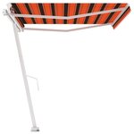 vidaXL Auvent manuel rétractable sur pied 400x350 cm Orange et marron