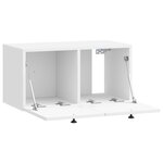 vidaXL Meuble TV mural Montage mural Blanc brillant 59 5 x 31 x 30 cm