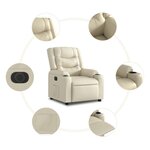 vidaXL Fauteuil inclinable électrique crème similicuir