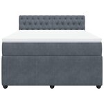 vidaXL Sommier à lattes de lit et matelas Gris foncé 140x190cm Velours