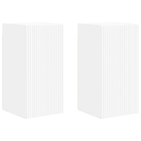 vidaXL Meuble TV mural 2 Pièces Blanc 30 x 31 x 60 cm Bois d'ingénierie