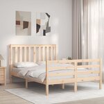 vidaXL Cadre de lit avec tête de lit 120x200 cm bois massif