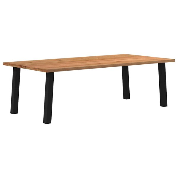 vidaXL Table à manger marron clair bois de chêne massif rectangulaire