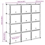 vidaXL Cubes de rangement 12 Pièces avec portes noir PP