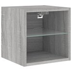 vidaXL Meubles TV muraux et lumières LED 2Pièces sonoma gris 30x28 5x30cm