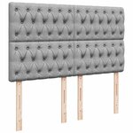 VidaXL Cadre de lit ottoman et matelas gris clair 140x190 cm tissu