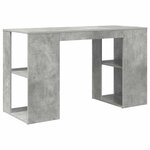 vidaXL Bureau Gris béton 130 x 50.5 x 75 cm Bois d'ingénierie
