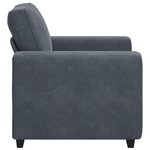 vidaXL Fauteuil gris foncé 60 cm velours