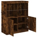 vidaXL Buffet avec lumières LED chêne fumé 81x37x100 cm