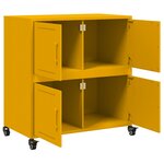 vidaXL Buffet jaune moutarde 68x39x72 cm acier