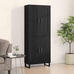 vidaXL Haut Armoire Montage mural 2 Pièces Chêne noir 69 5 x 34 x 180 cm