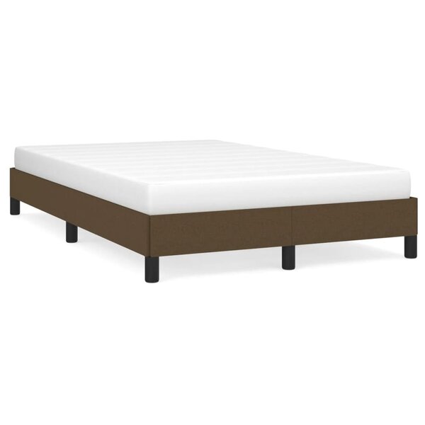 vidaXL Cadre de lit sans matelas marron foncé 120x190 cm tissu
