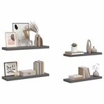 vidaXL Étagère murale flottante 4 Pièces Gris brillant 80x23 5x3 8 cm MDF