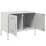 vidaXL Meuble TV blanc 68x39x50 5 cm acier