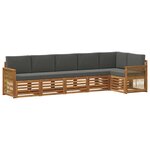 vidaXL Ensemble de canapés d'extérieur 5 pc Naturel et Anthracite