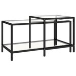 vidaXL Tables à thé 2 Pièces Verre trempé Transparent