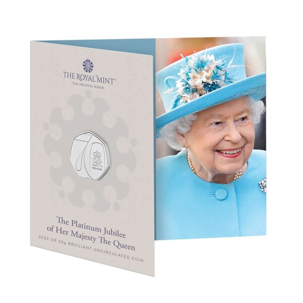 Jubilé de Platine de la Reine Elisabeth II - 50 Pences 2022 BU Royaume-Uni