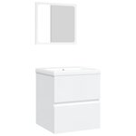vidaXL Armoire lavabo de salle de bain avec bassin et miroir Blanc