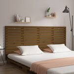vidaXL Tête de lit murale Marron miel 156x3x91 5 cm Bois massif de pin