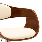 vidaXL Tabouret de bar Crème Bois courbé et similicuir