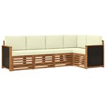 vidaXL Ensemble de canapé d'angle avec coussin 4 Pièces Naturel et Crème