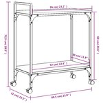 vidaXL Chariot de cuisine chêne marron 60 5x31x72 5 cm bois ingénierie