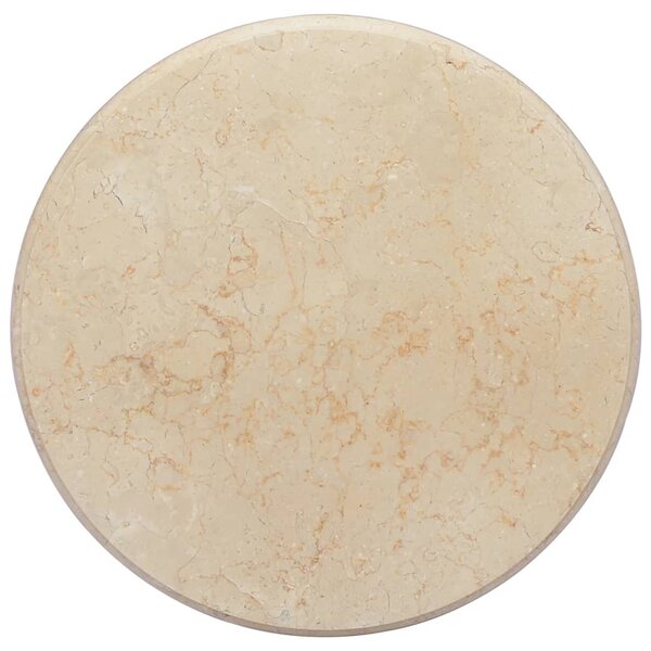 vidaXL Dessus de table Crème Ø50x2 5 cm Marbre