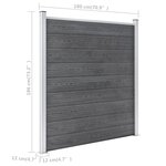 vidaXL Clôture de jardin WPC 353x186 cm Gris