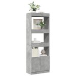 vidaXL Buffet haut 63x33x180 cm gris béton bois d'ingénierie