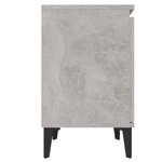 vidaXL Table de chevet avec pieds en métal gris béton 40x30x50 cm