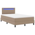 vidaXL Lit à ressorts avec matelas Cappuccino 120 x 190 cm Simili cuir
