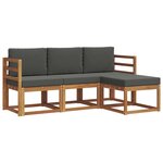 vidaXL Ensemble de canapés d'extérieur 4 pc Naturel et Anthracite
