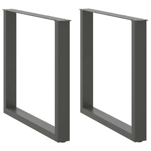 vidaXL Pieds de table à manger en U 2 pièces Anthracite 80 x (72-73) cm Acier