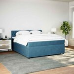 vidaXL Sommier à lattes de lit et matelas bleu 180x200 cm velours