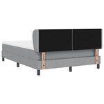 vidaXL Lit boxspring avec matelas Gris clair 140 x 190 cm tissu