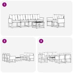 vidaXL Ensemble de canapés d'extérieur 7 pc Naturel et gris clair