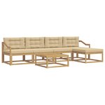 vidaXL Ensemble de canapés d'extérieur 6 pc Blanc et Beige Polyester