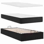 vidaXL Lit ottoman avec matelas & LED Noir 180x200cm similicuir