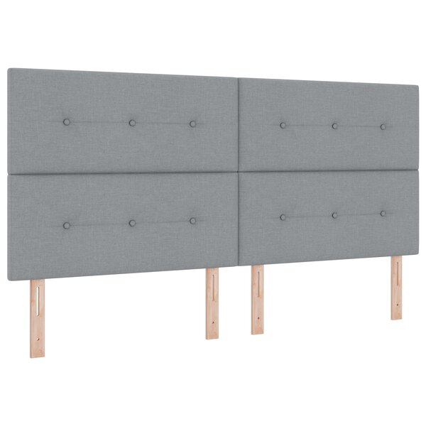 Tête de lit vidaXL Bouton capitonné Gris clair 200 cm Tissu